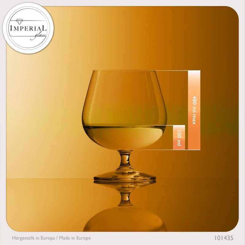 IMPERIAL Cognacgläser 480ml 2er Set Cognac Schwenker aus Crystalline Glas spülmaschinenfest