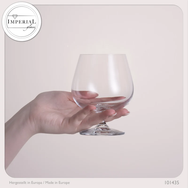 IMPERIAL Cognacgläser 480ml 2er Set Cognac Schwenker aus Crystalline Glas spülmaschinenfest