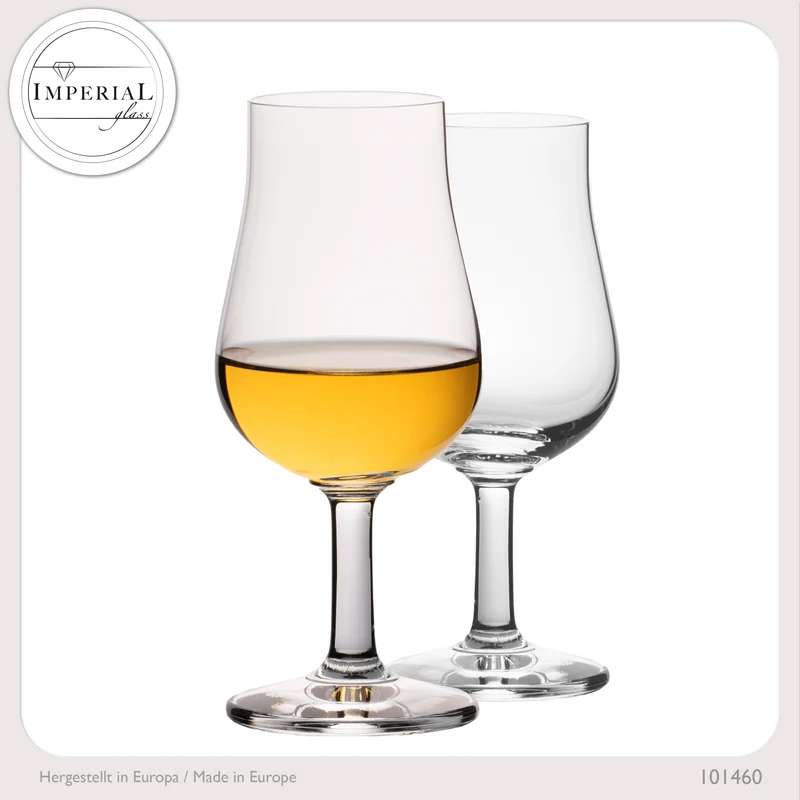 IMPERIAL Nosing Glas 2er Set - Tasting Glas für Whisky & Brandy 120ml Crystalline Glas Spülmaschinenfest
