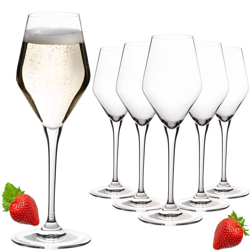IMPERIAL glass Sektgläser 170ml Serie "Rom" Set 6-Teilig aus Crystalline Glas Spülmaschinenfest