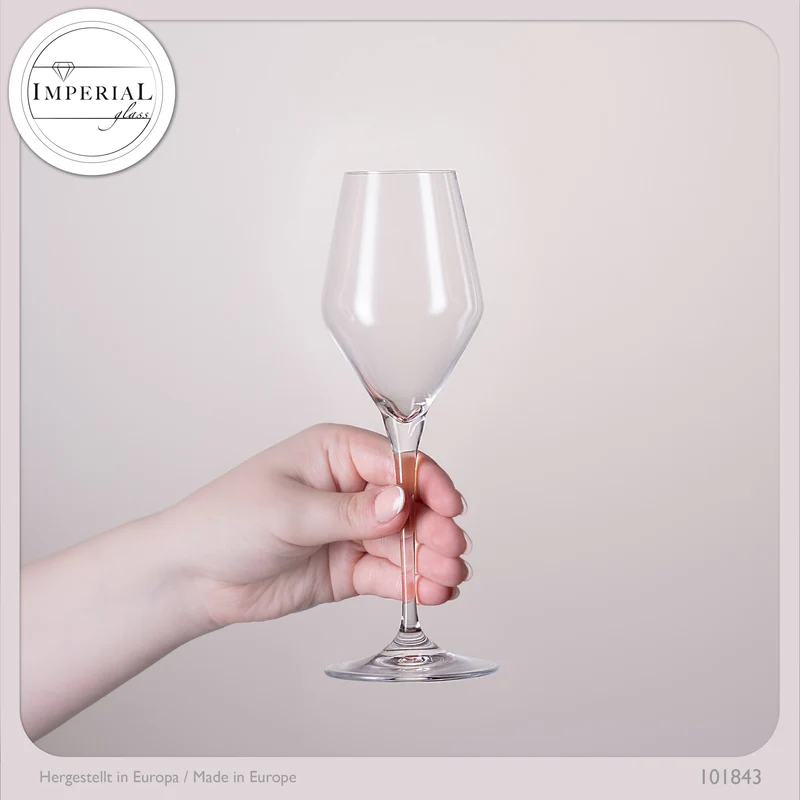 IMPERIAL glass Sektgläser 170ml Serie "Rom" Set 6-Teilig aus Crystalline Glas Spülmaschinenfest