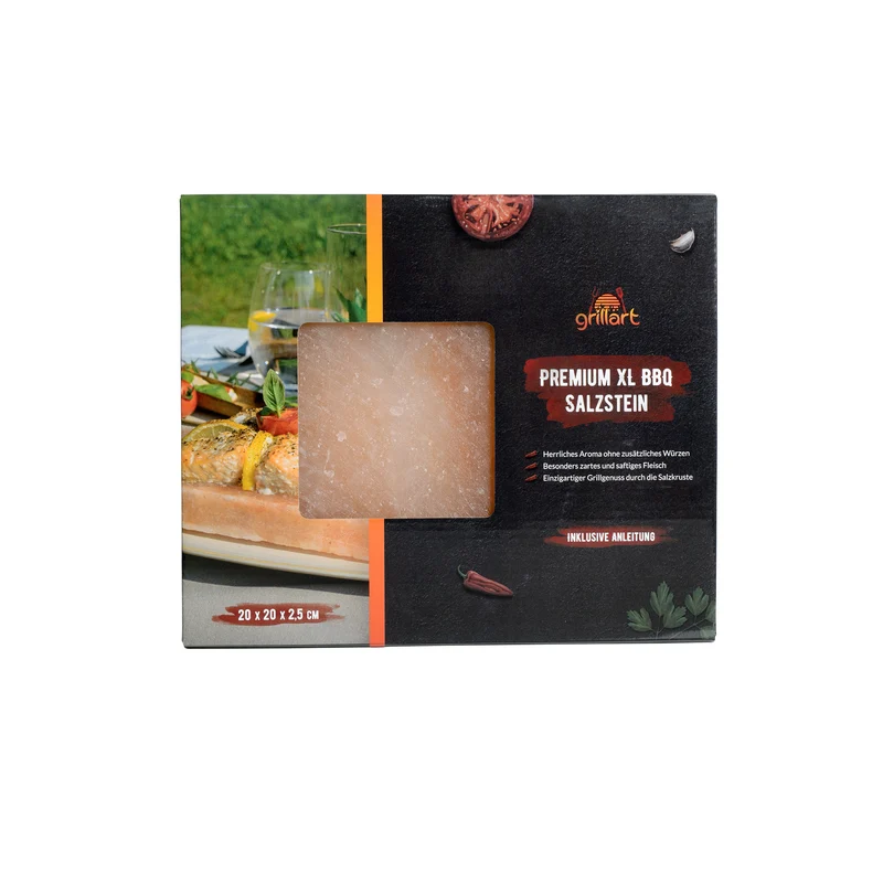 Salzstein-Plancha für Grill und BBQ Quadratisch 20x20x2,5cm