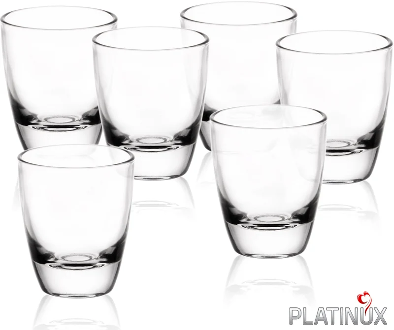 PLATINUX Shotgläser Set 6 Teilig Schnapsgläser klassisch 2,5cl aus Glas