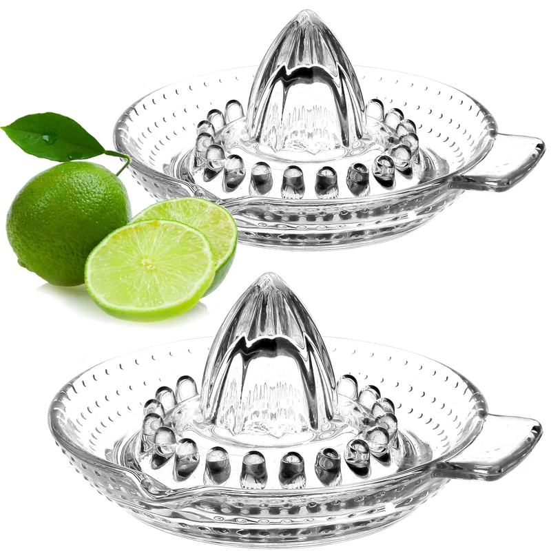 PLATINUX Zitronenpresse aus Glas Set 2 Stück Handpresse - klassische Zitruspresse