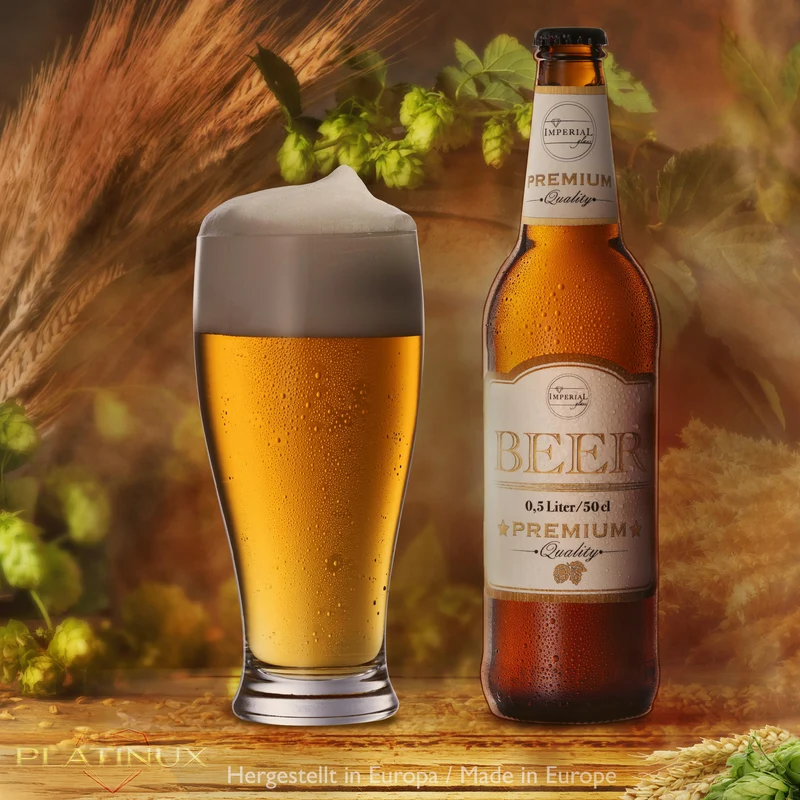 PLATINUX Biergläser Set 6 Teilig 500ml (max. 565ml) Bierseidel aus Glas