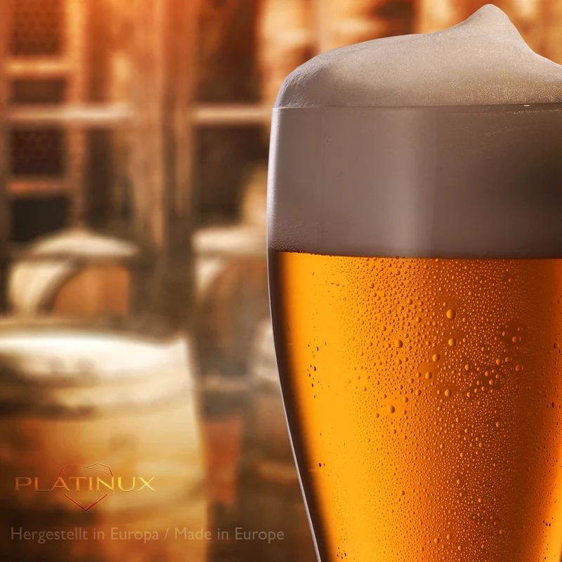 PLATINUX Biergläser Set 6 Teilig 500ml (max. 565ml) Bierseidel aus Glas