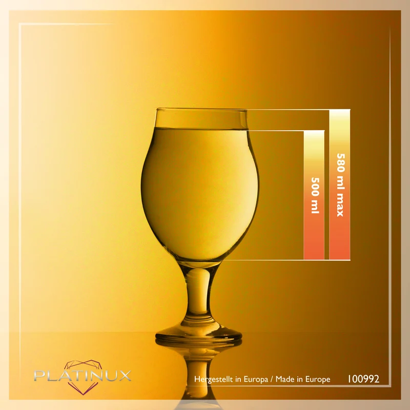 PLATINUX Biertulpen Biergläser Set 6 Teilig 500ml (max. 560ml)