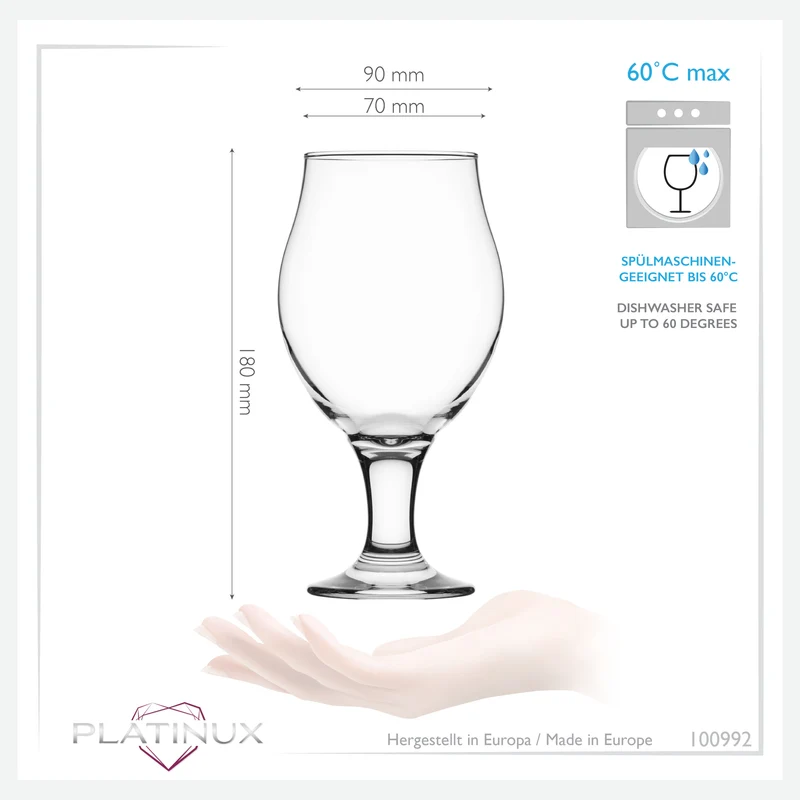 PLATINUX Biertulpen Biergläser Set 6 Teilig 500ml (max. 560ml)