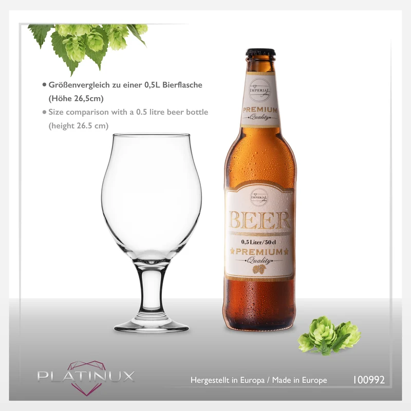 PLATINUX Biertulpen Biergläser Set 6 Teilig 500ml (max. 560ml)