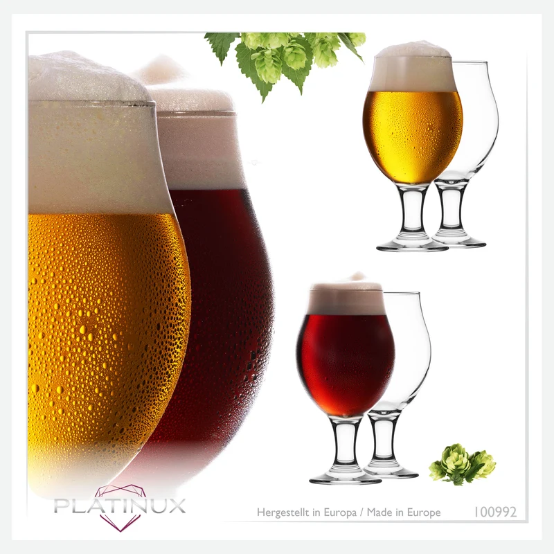 PLATINUX Biertulpen Biergläser Set 6 Teilig 500ml (max. 560ml)