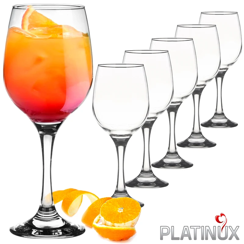 PLATINUX Weingläser Set 6 Teilig 250ml aus Glas massiv