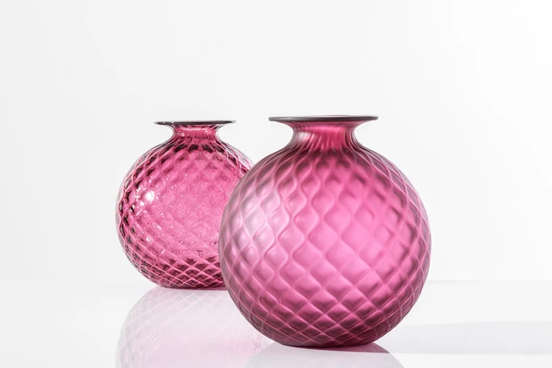 Venini Vaso Monofiore Balloton Sabbiato Medio
