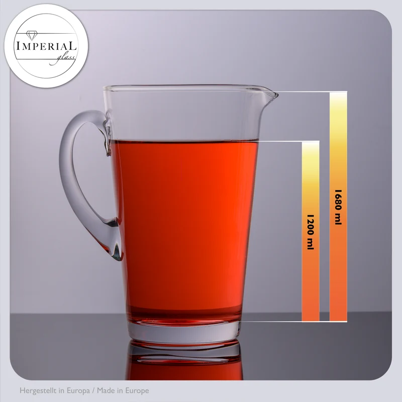 IMPERIAL Karaffe und Trinkgläser Set aus Crystalline Glas "Rom" 1680ml / 520ml handgefertigt