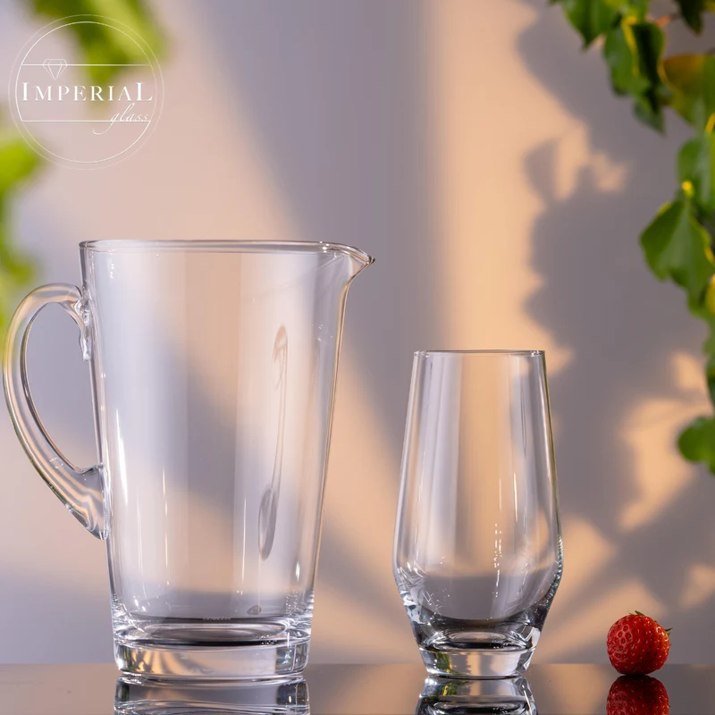 IMPERIAL Karaffe und Trinkgläser Set aus Crystalline Glas "Rom" 1680ml / 520ml handgefertigt