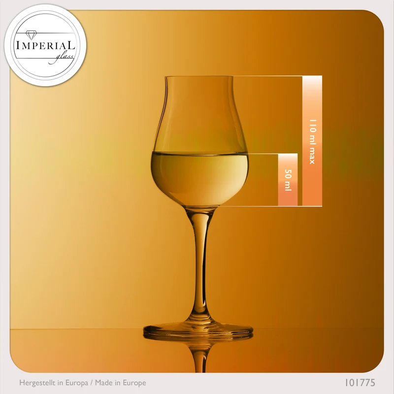 IMPERIAL Nosing Glas 110ml Tasting Glas für Whisky & Cognac aus Crystalline Glas Set 2 Stück Spülmaschinenfest