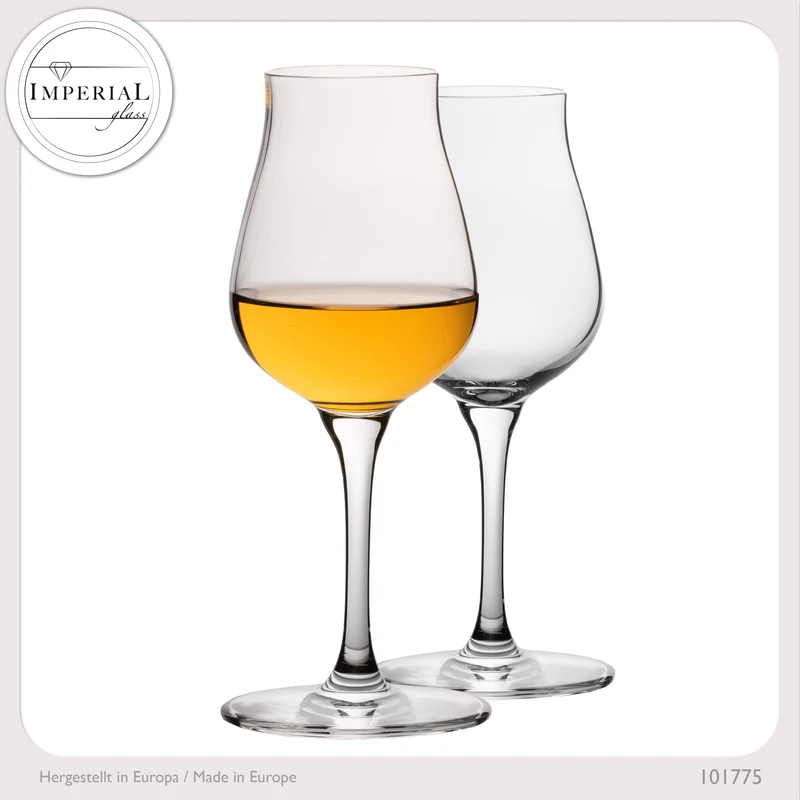 IMPERIAL Nosing Glas 110ml Tasting Glas für Whisky & Cognac aus Crystalline Glas Set 2 Stück Spülmaschinenfest