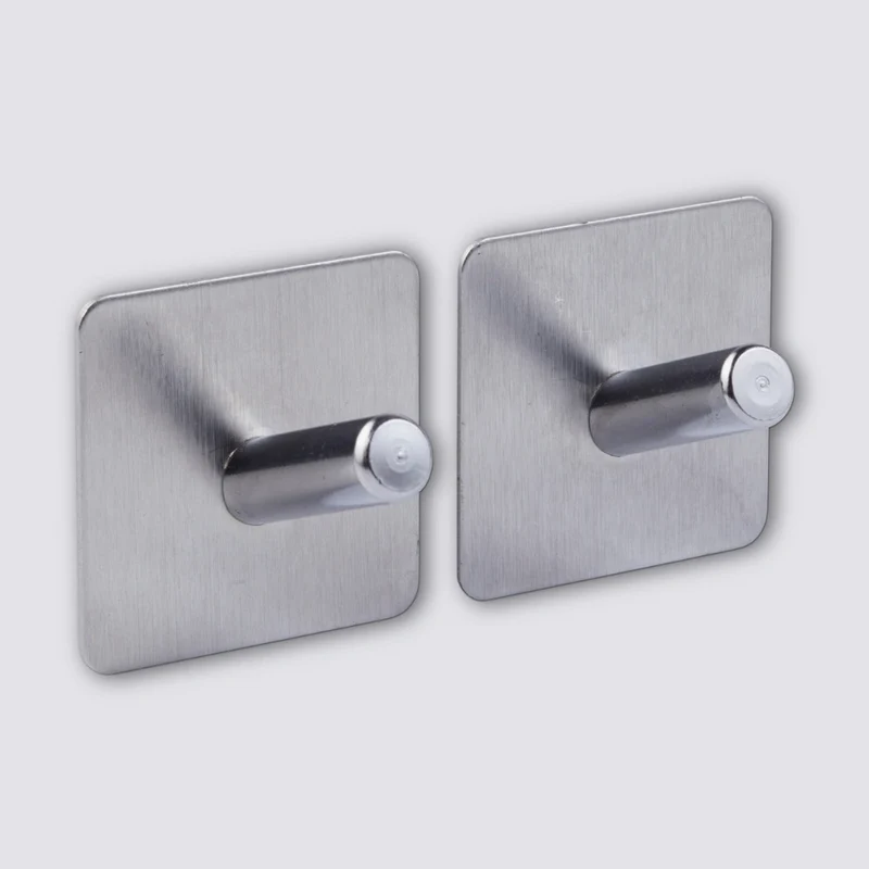 Zwart of Zilver handdoekhaakje zelfklevend 2 stuks Five® (kleurkeuze niet mogelijk)