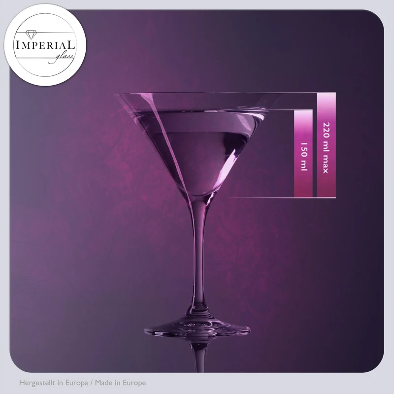 IMPERIAL Martini Gläser Set 2 Stück 270ml aus Crystalline Glas Spülmaschinenfest