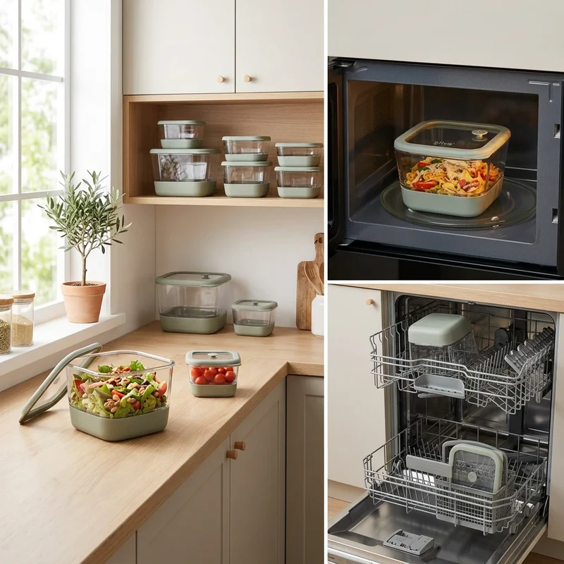 Borosilicaat glazen vershoudbakje 500 ml Five®