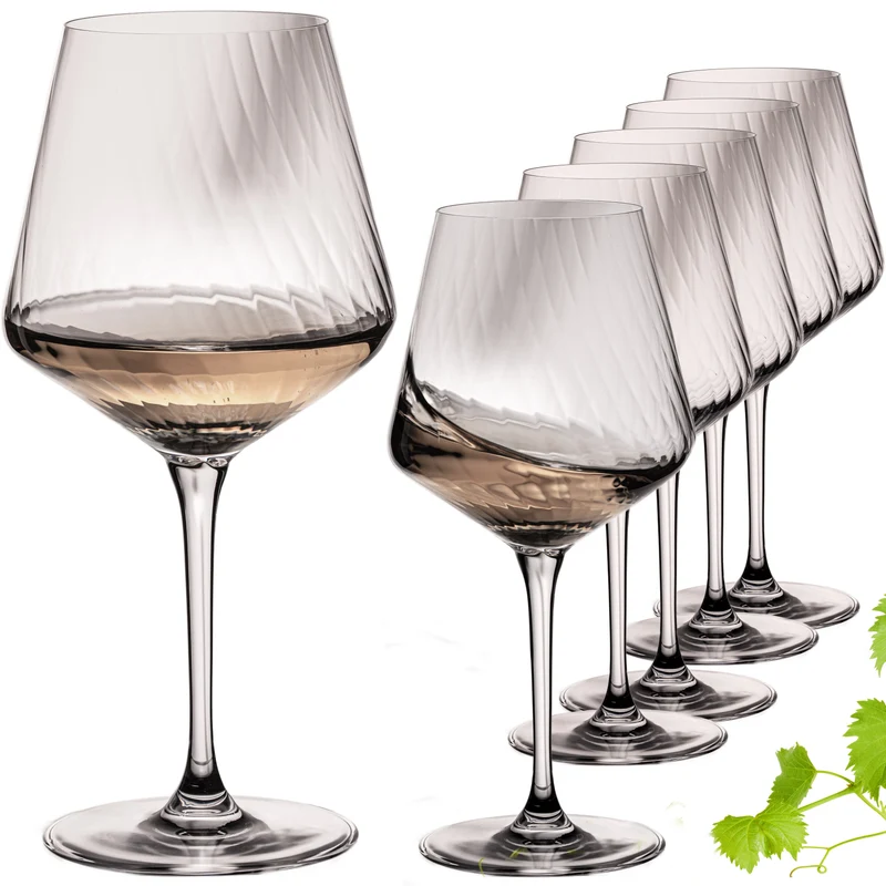 IMPERIAL glass geriffelte Chardonnaygläser Set 6 Stück 570ml aus Crystalline Glas "London"