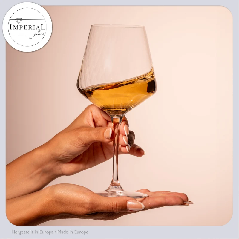 IMPERIAL glass geriffelte Chardonnaygläser Set 6 Stück 570ml aus Crystalline Glas "London"