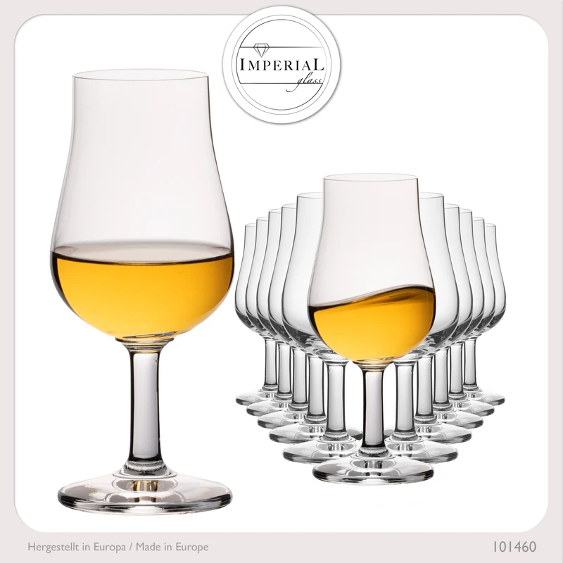 IMPERIAL Nosing Glas 12er Set - Tasting Glas für Whisky & Brandy 120ml Crystalline Glas Spülmaschinenfest