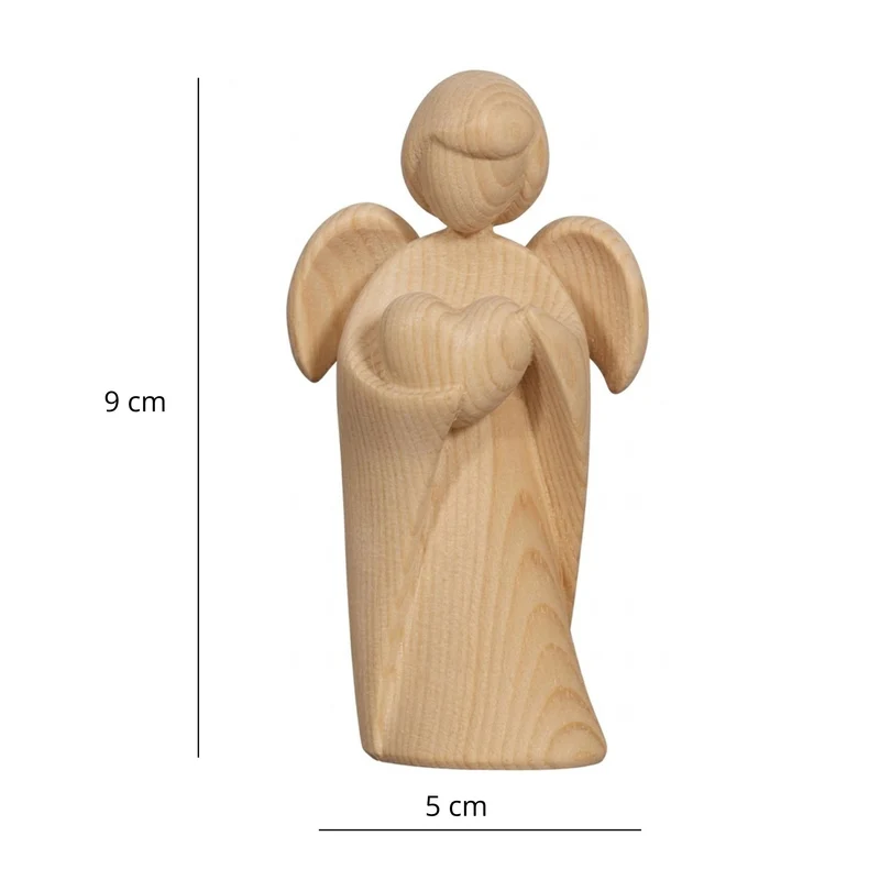 5er Set Klassischer Schutzengel aus Zirbenholz | Geschenk zur Taufe oder zu Weihnachten | Handwerk aus Südtirol