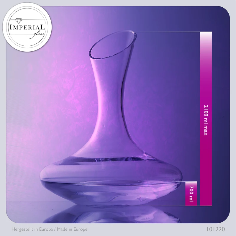 IMPERIAL glass Dekanter 2100ml Weinkaraffe aus Crystalline Glas Serie "Athen" Handgefertigt