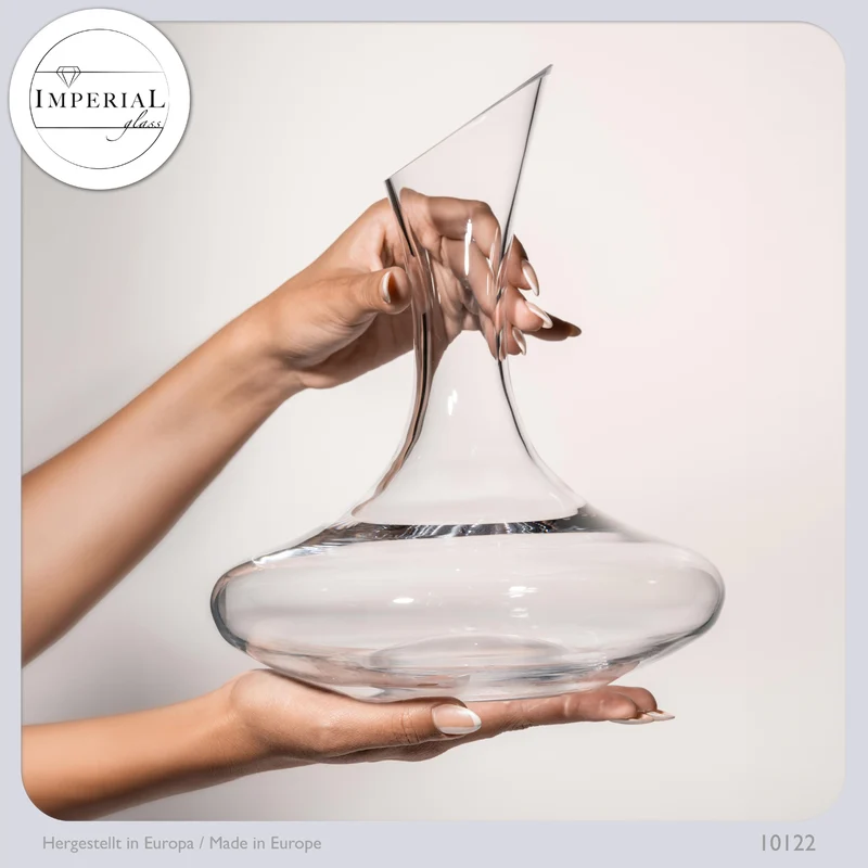 IMPERIAL glass Dekanter 2100ml Weinkaraffe aus Crystalline Glas Serie "Athen" Handgefertigt