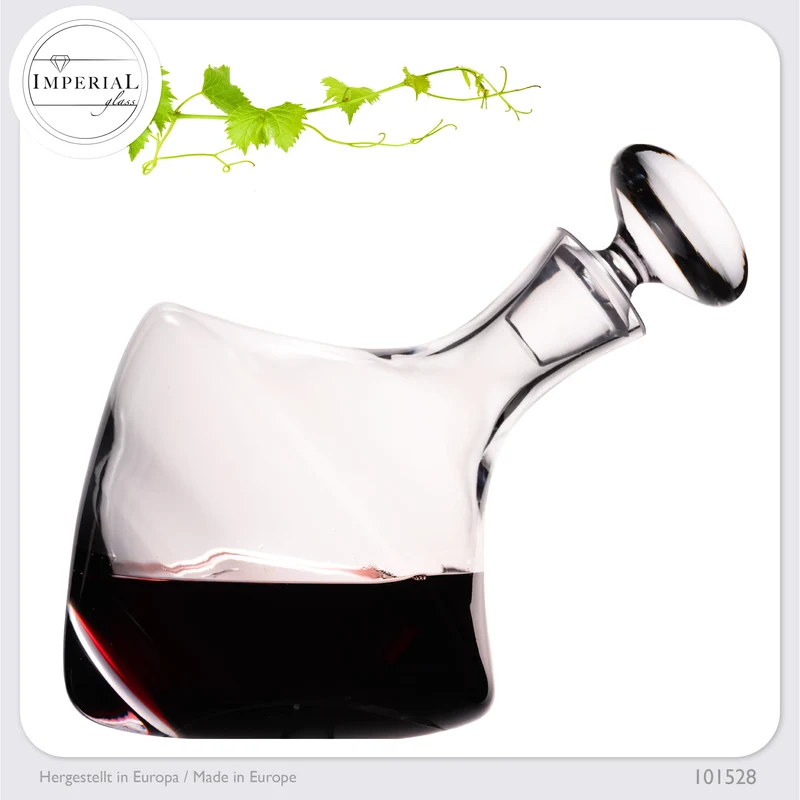 IMPERIAL glass Weinkaraffe 1000ml Dekanter aus Crystalline Glas Serie "Rom" Weindekanter Handgefertigt