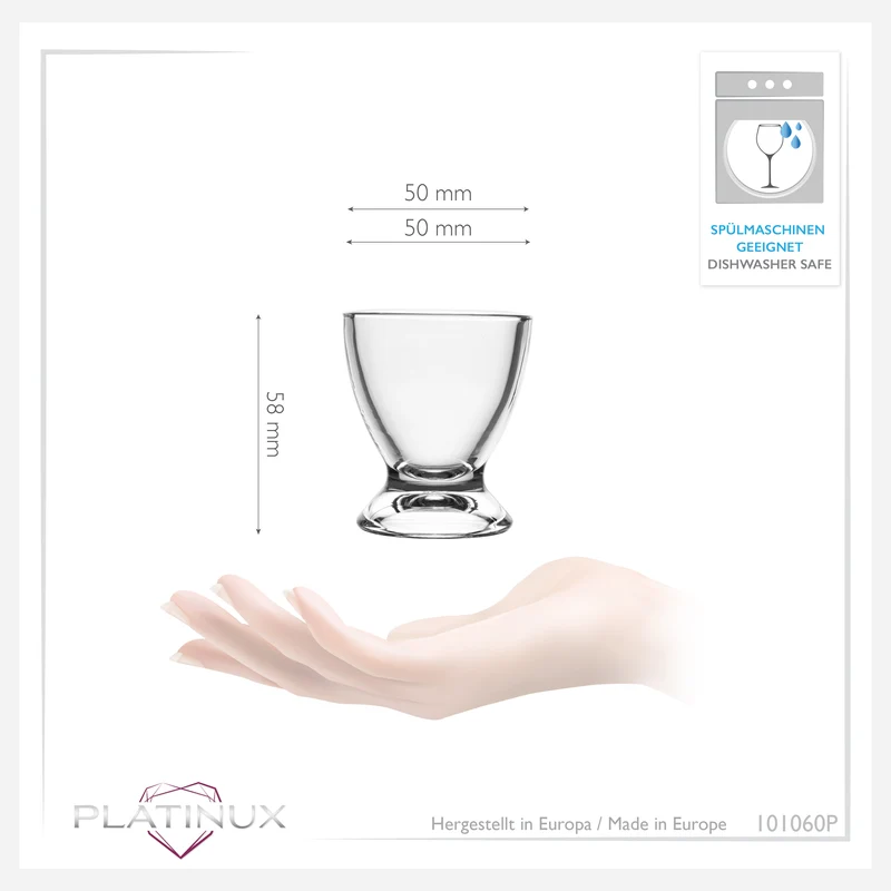 PLATINUX Eierbecher Set aus Glas 12-Teilig, Eierständer Frühstück Egg-Cup