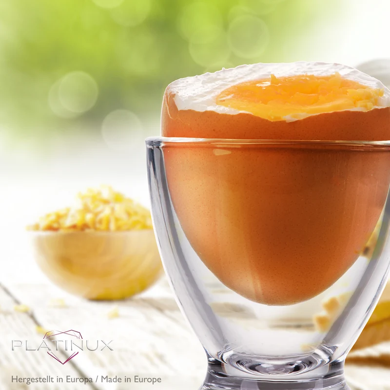 PLATINUX Eierbecher Set aus Glas 12-Teilig, Eierständer Frühstück Egg-Cup
