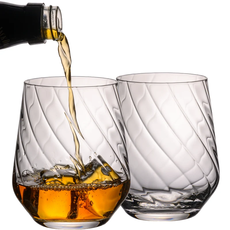 IMPERIAL geriffelte Whiskygläser 2er Set 430 ml Crystalline Glas Spülmaschinenfest