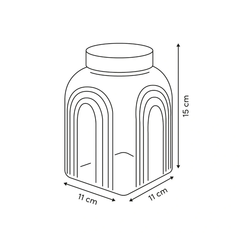 Decoratieve glazen voorraadpot 1 liter Acacia deksel Five®