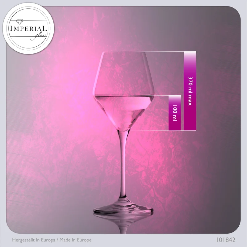 IMPERIAL glass Weißweingläser 370ml Serie "Rom" Set 6-Teilig aus Crystalline Glas