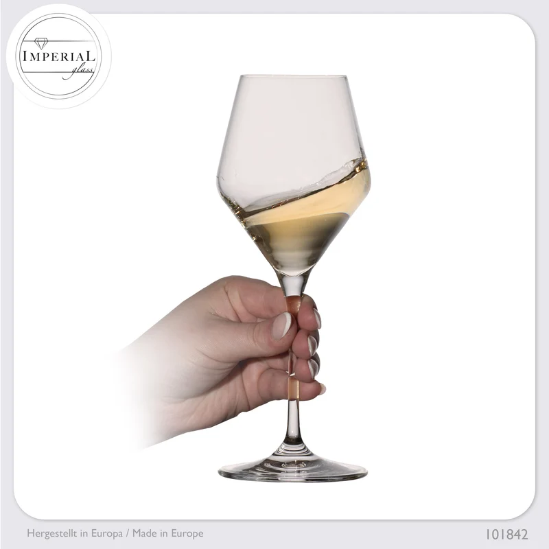 IMPERIAL glass Weißweingläser 370ml Serie "Rom" Set 6-Teilig aus Crystalline Glas