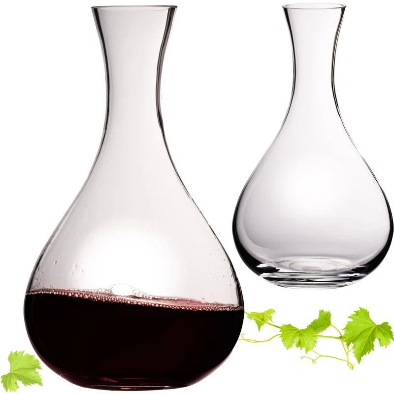 IMPERIAL glass Bauchiger Dekanter 1900ml Set 2-Teilig aus Crystalline Glas "Havanna" Weindekanter Handgefertigt