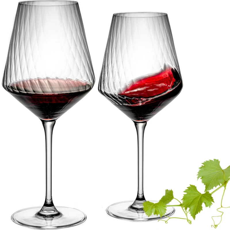 IMPERIAL glass geriffelte Bordeauxgläser 2er Set aus Crystalline Glas "London" 580ml Spülmaschinenfest