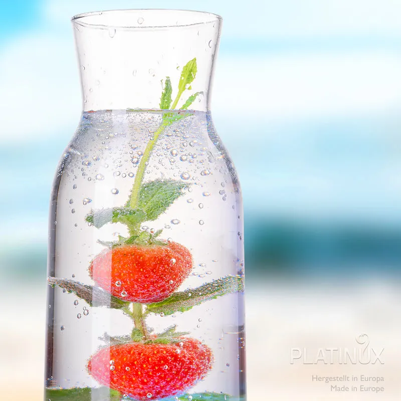 PLATINUX Karaffe mit Dunkelblauem Ombré Effekt aus Glas 1L (max. 1130ml)