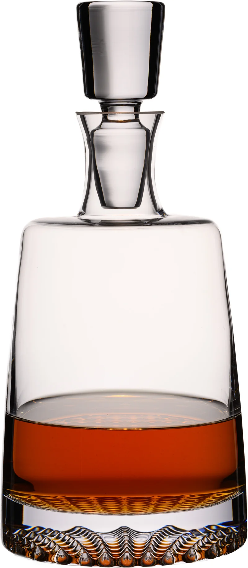 IMPERIAL glass Whiskykaraffe 700ml mit Glasstopfen Handgefertigt Serie "Faro" Crystalline Glas mit strukturiertem Boden