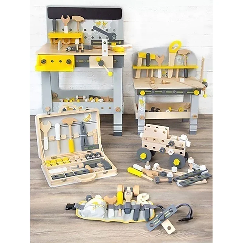 Werkzeugkoffer für Kinder ab 3 Jahre (aus Holz)