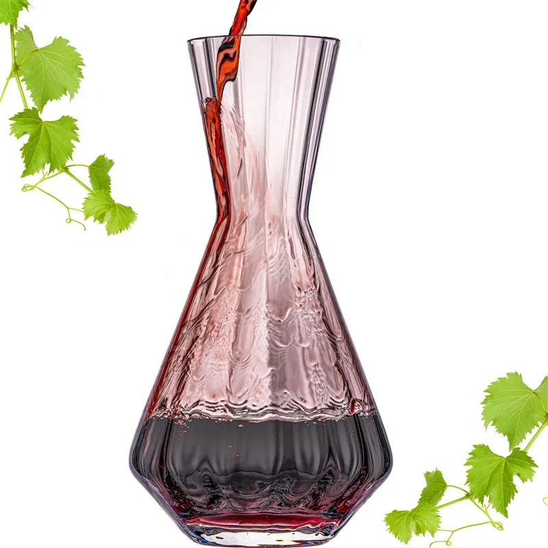 IMPERIAL glass Weindekanter 1200ml - handgefertigte Karaffe aus Crystalline Glas mit gewellter Optik