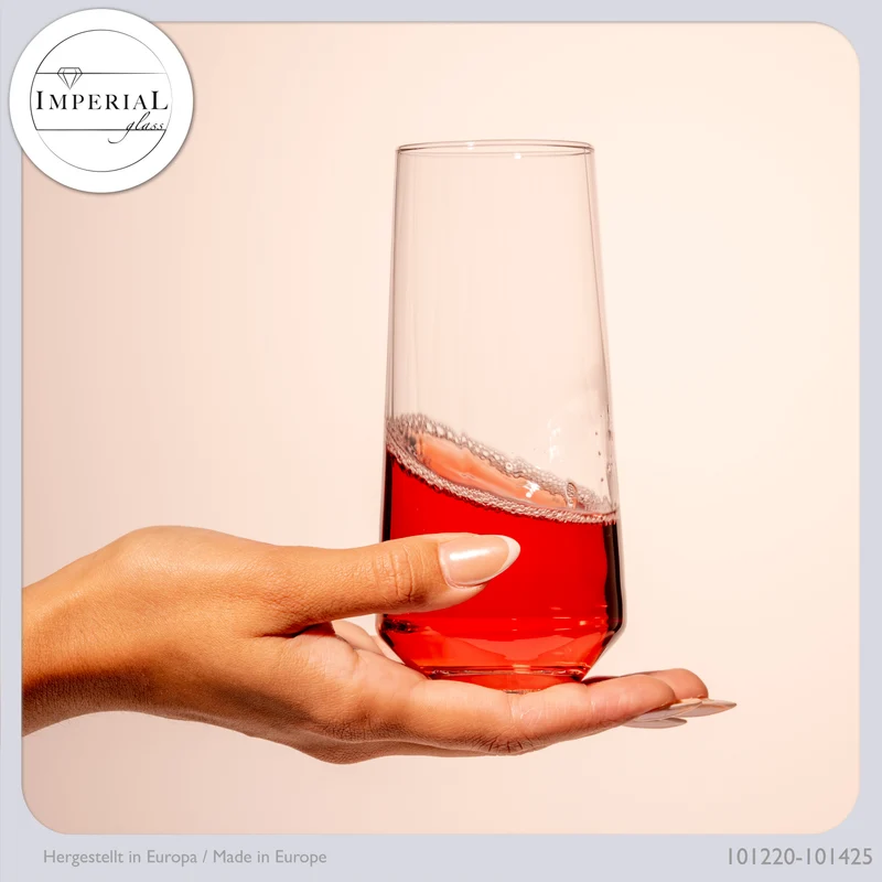 IMPERIAL geriffelte Trinkgläser 4er Set aus Crystalline Glas 420ml & 430ml