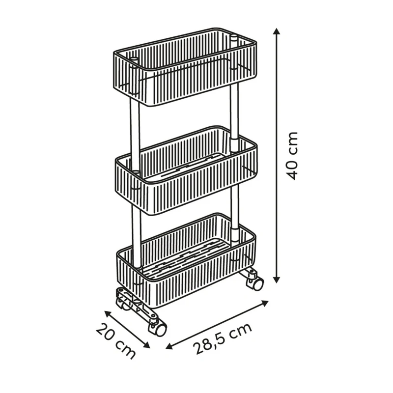 Transparante smalle trolley Five® - Plastor