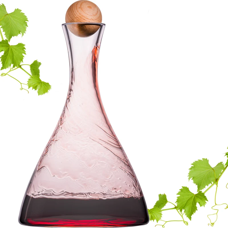 IMPERIAL glass Weindekanter aus Crystalline Glas - handgefertigt mit Holzverschluss 1700ml