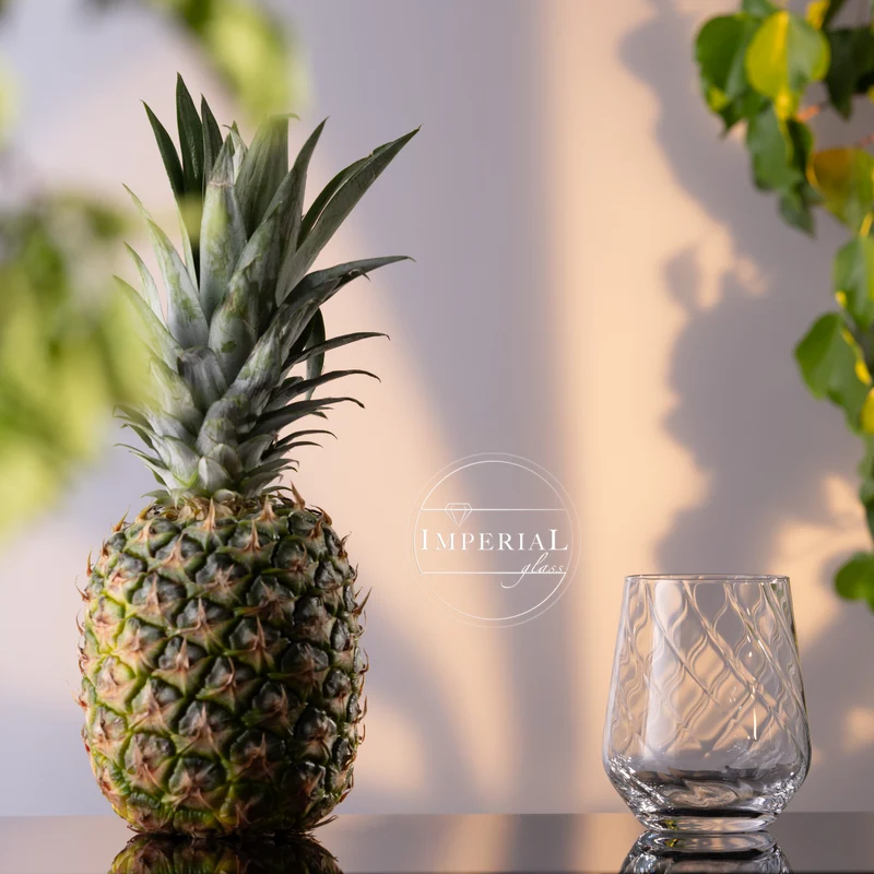 IMPERIAL geriffelte Trinkgläser 6er Set aus Crystalline Glas 430ml Spülmaschinenfest