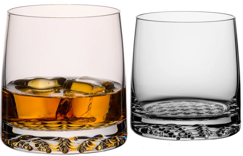 IMPERIAL glass Whiskeyglas 380ml Set 2-Teilig aus Crystalline Glas mit strukturiertem Boden "Faro"