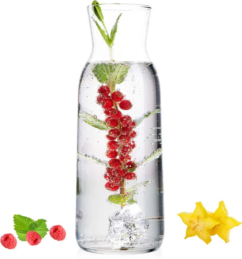 PLATINUX Karaffe aus Glas 1000ml (max. 1130ml) Wasserkaraffe