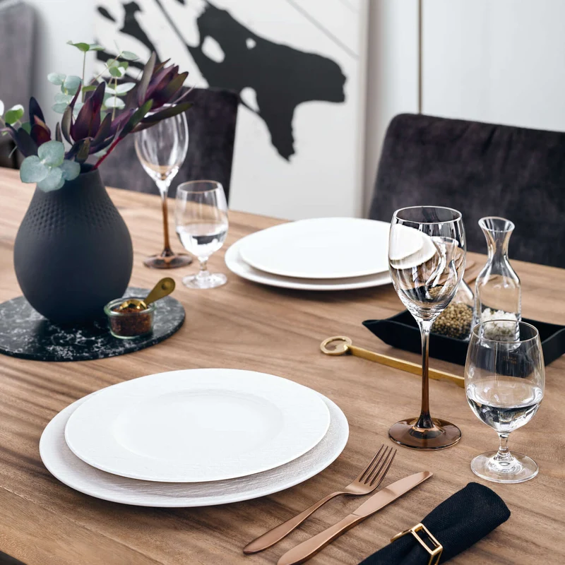 Villeroy & Boch Manufacture Rock Blanc Set 6 Piatti Presentazione