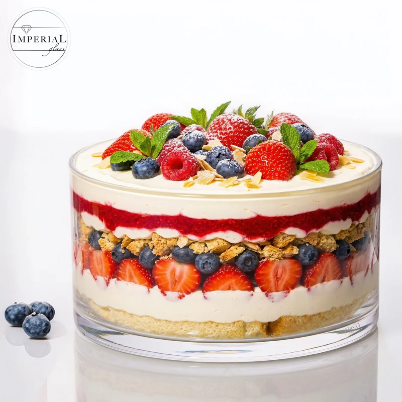 IMPERIAL glass Glasschüssel 19cm, Obstschüssel und Salatschüssel aus Crystalline Glas, handgefertigt spülmaschinenfest